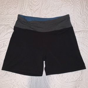 Workout shorts- black with gray band at top